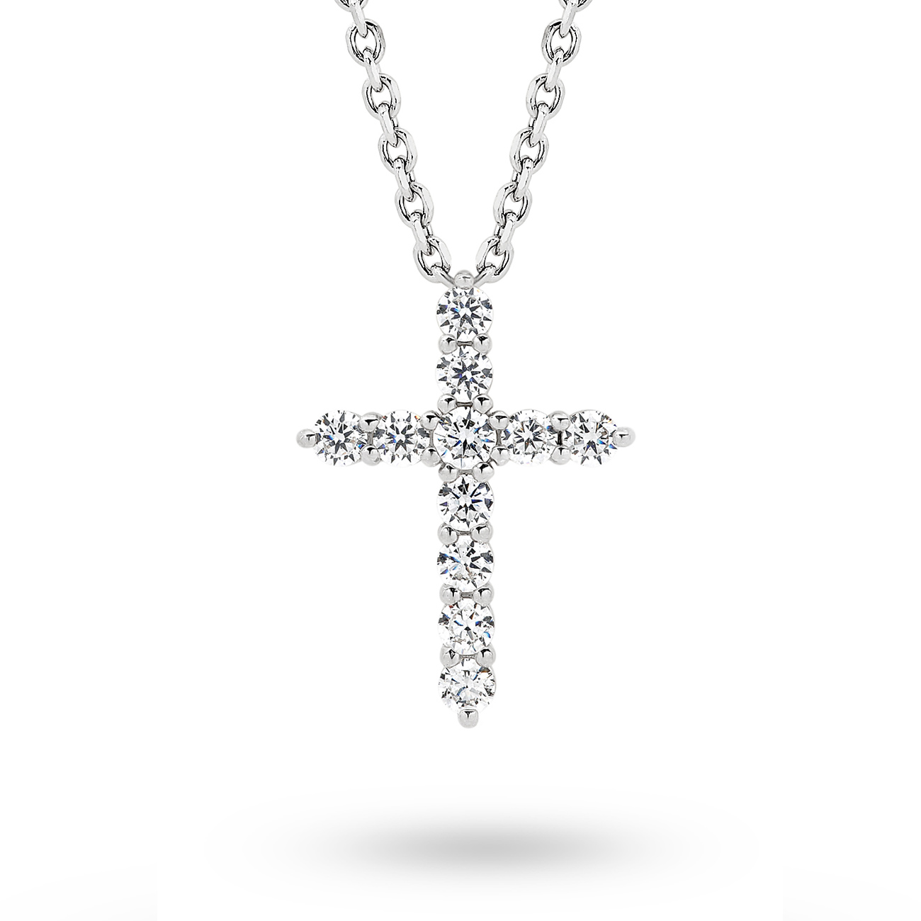 Cubic Zirconia Slide Through Cross Mary Pendant