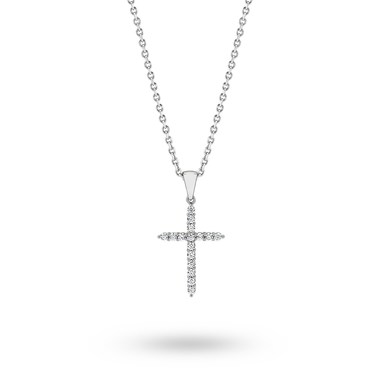 Cubic Zirconia Silver Medium Cross Esther Pendant