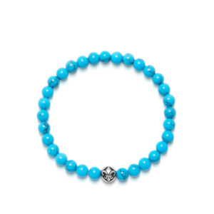 Nialaya Men's Wristband with Turquoise and Silver