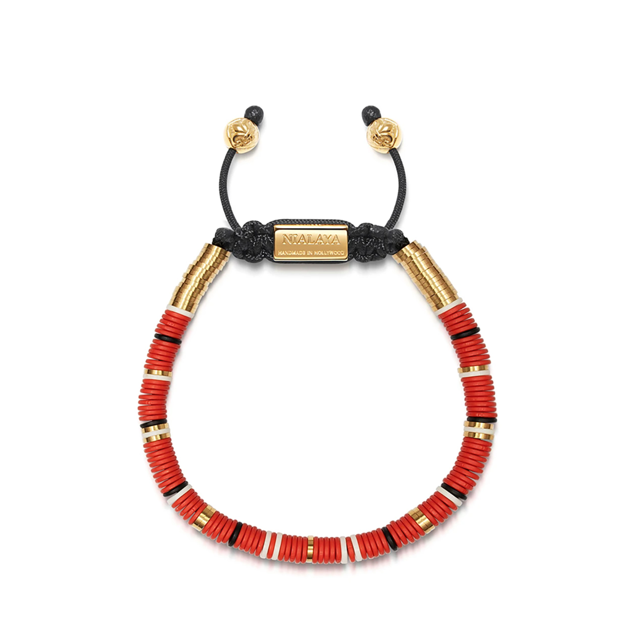 Nialaya Men&#8217;s Beaded Bracelet with Disc Beads