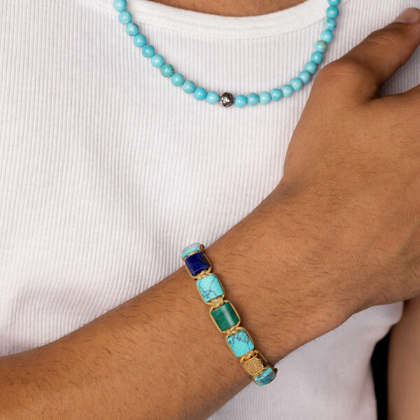 Nialaya coloured flatbead bracelet - MLUXPL_125