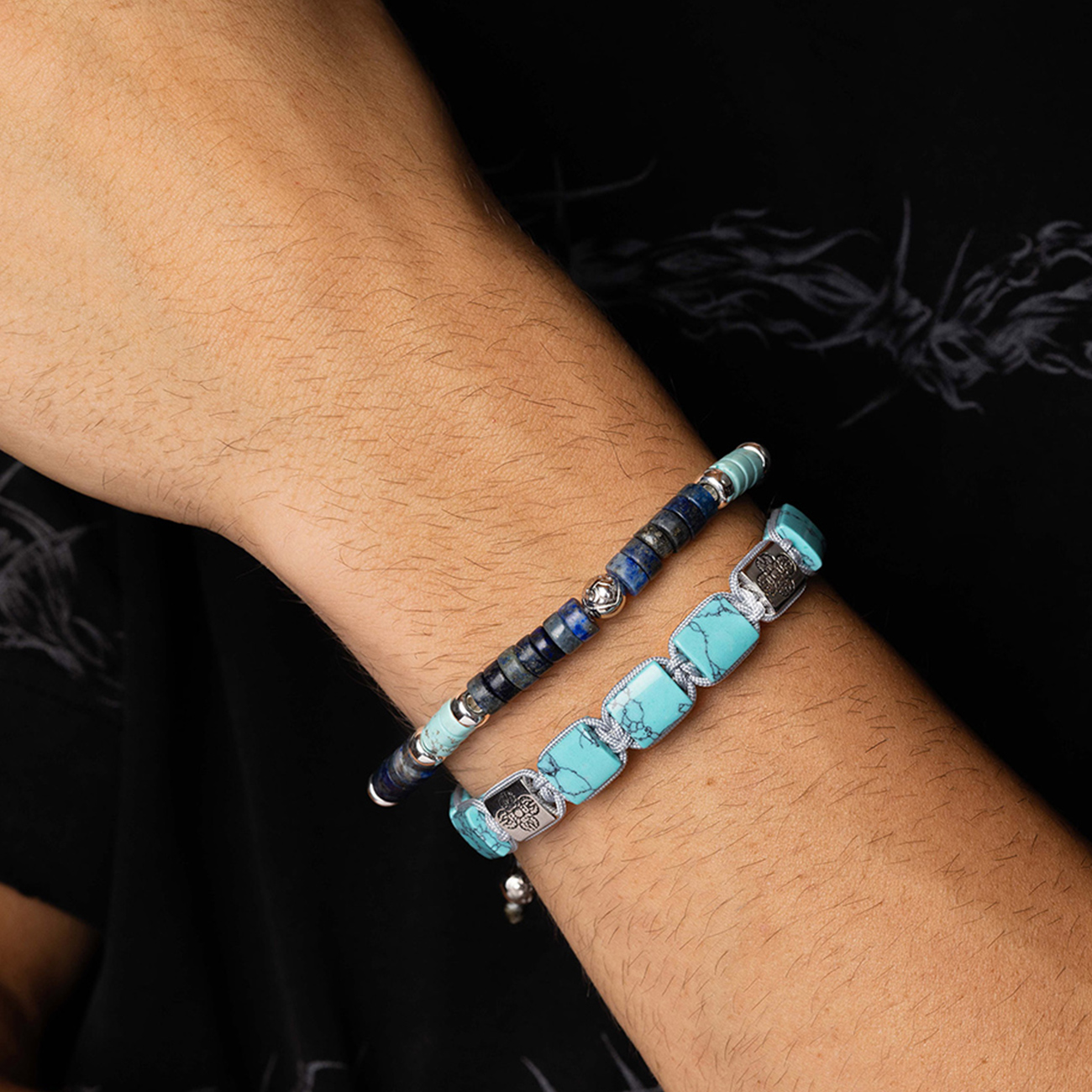 Nialaya The Dorje Flatbead Collection &#8211; Turquoise and Silver
