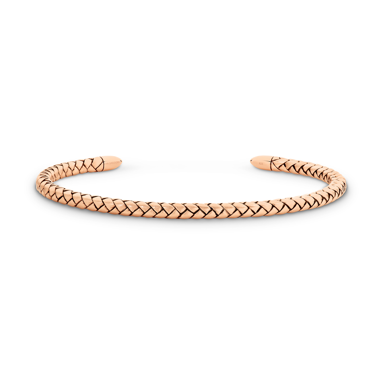 Sterling Silver &#038; Rose Gold Plated Chevron Slim Cuff