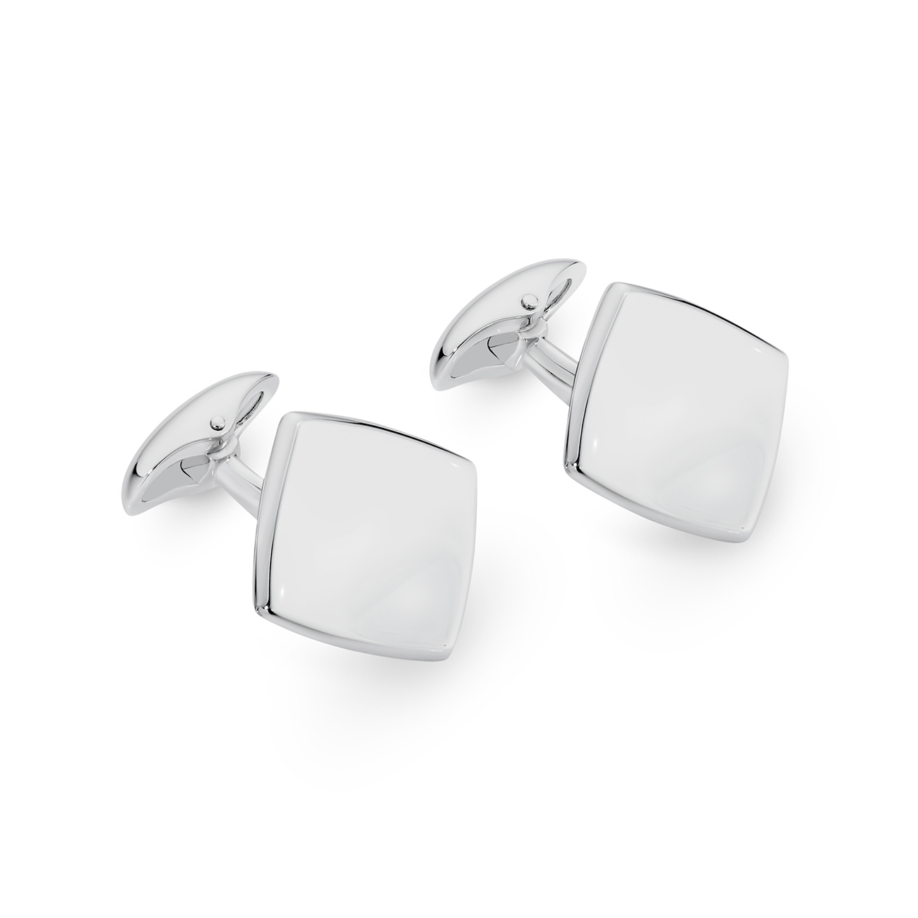 Sterling Silver Square Disc Cufflinks