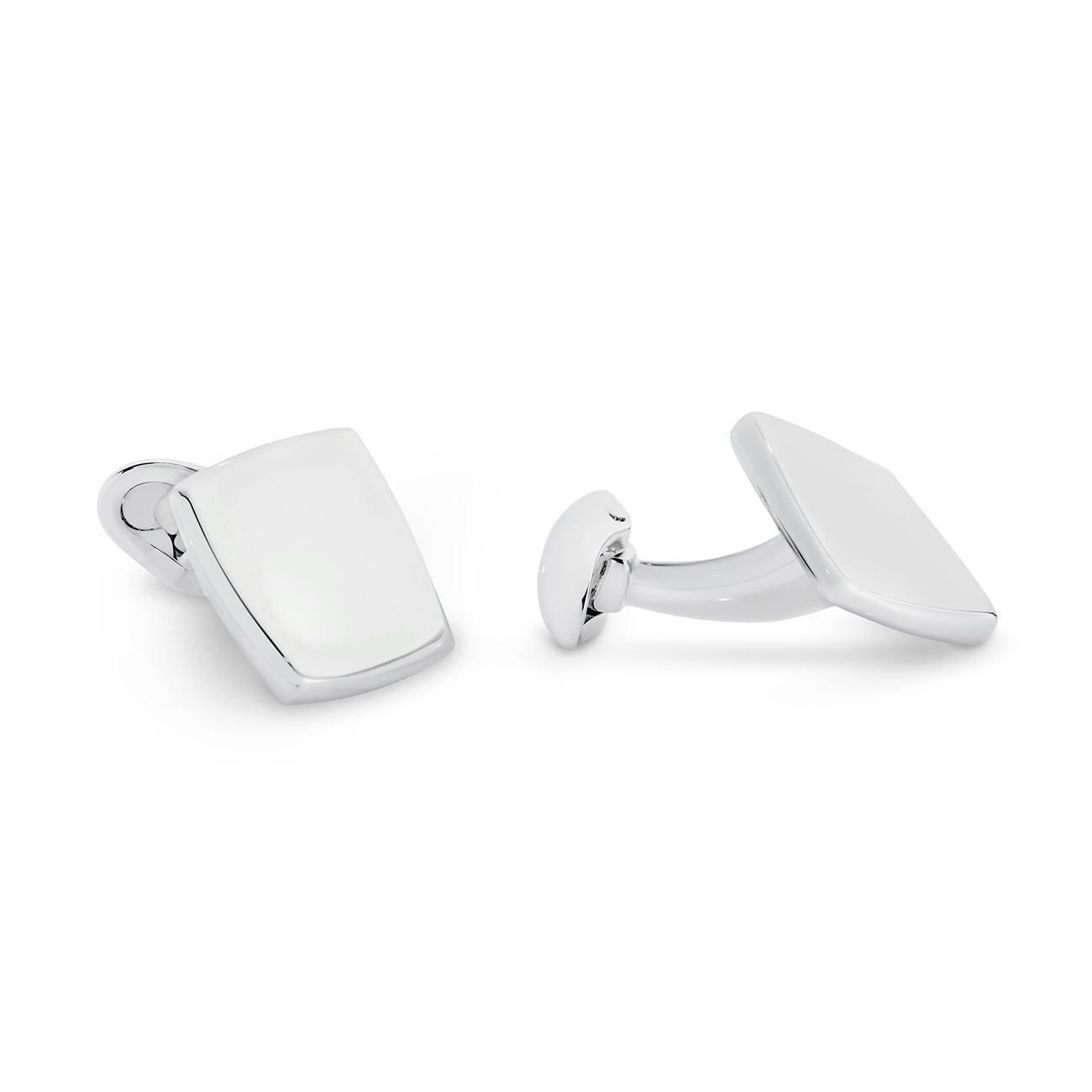 Sterling Silver Square Disc Cufflinks
