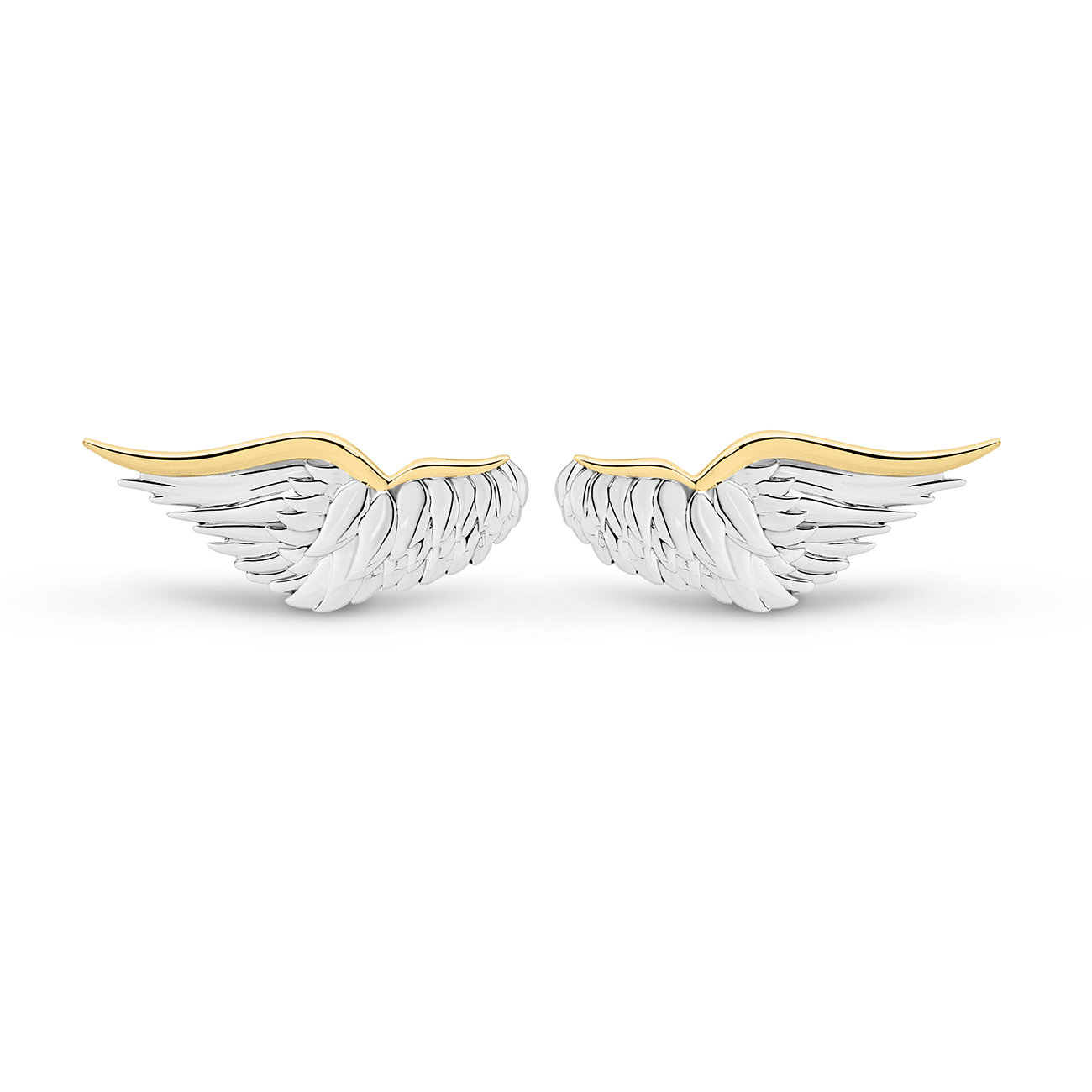 Sterling Silver &#038; Yellow Gold Plated Angel Wing Cuff Links