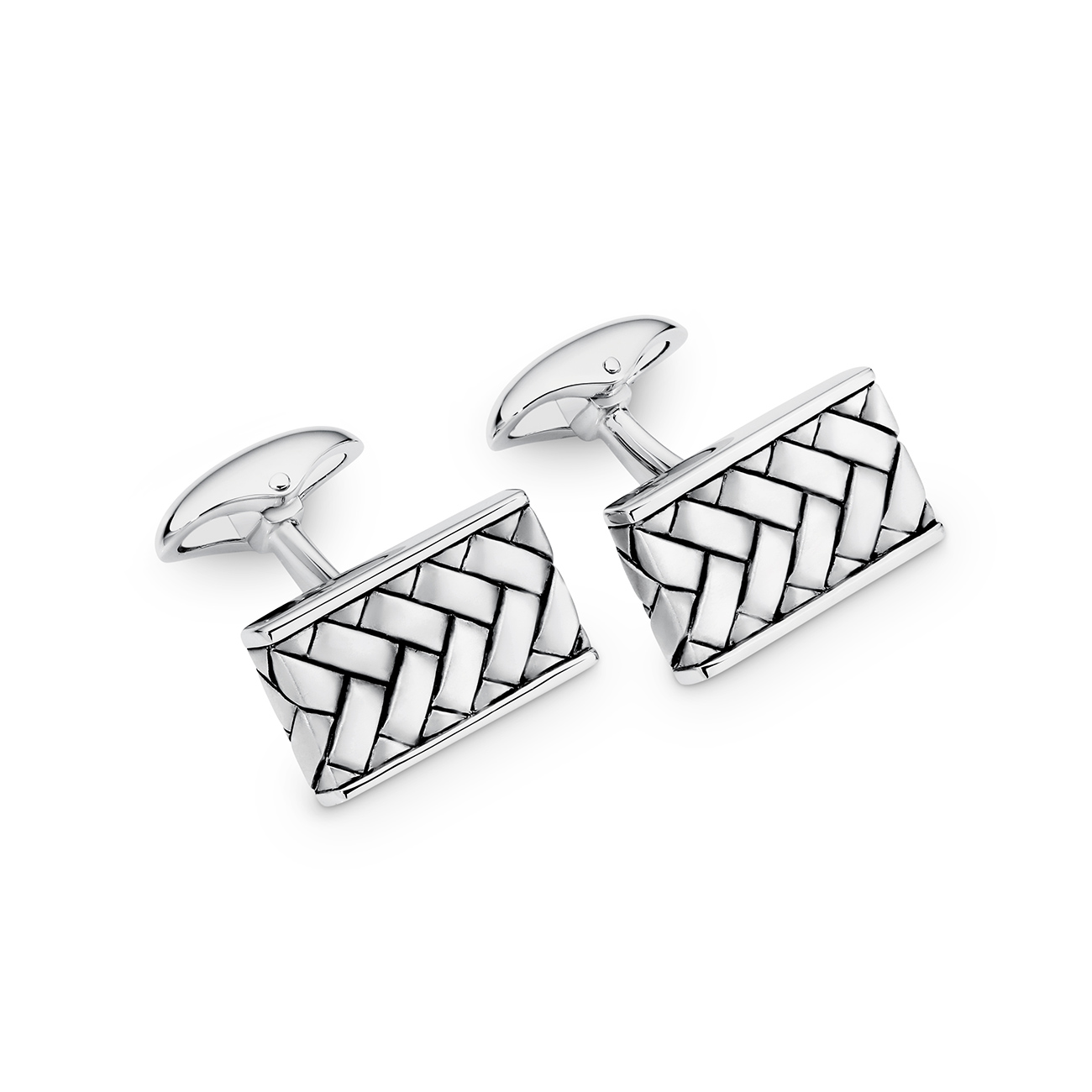 Sterling Silver Chevron Cufflinks