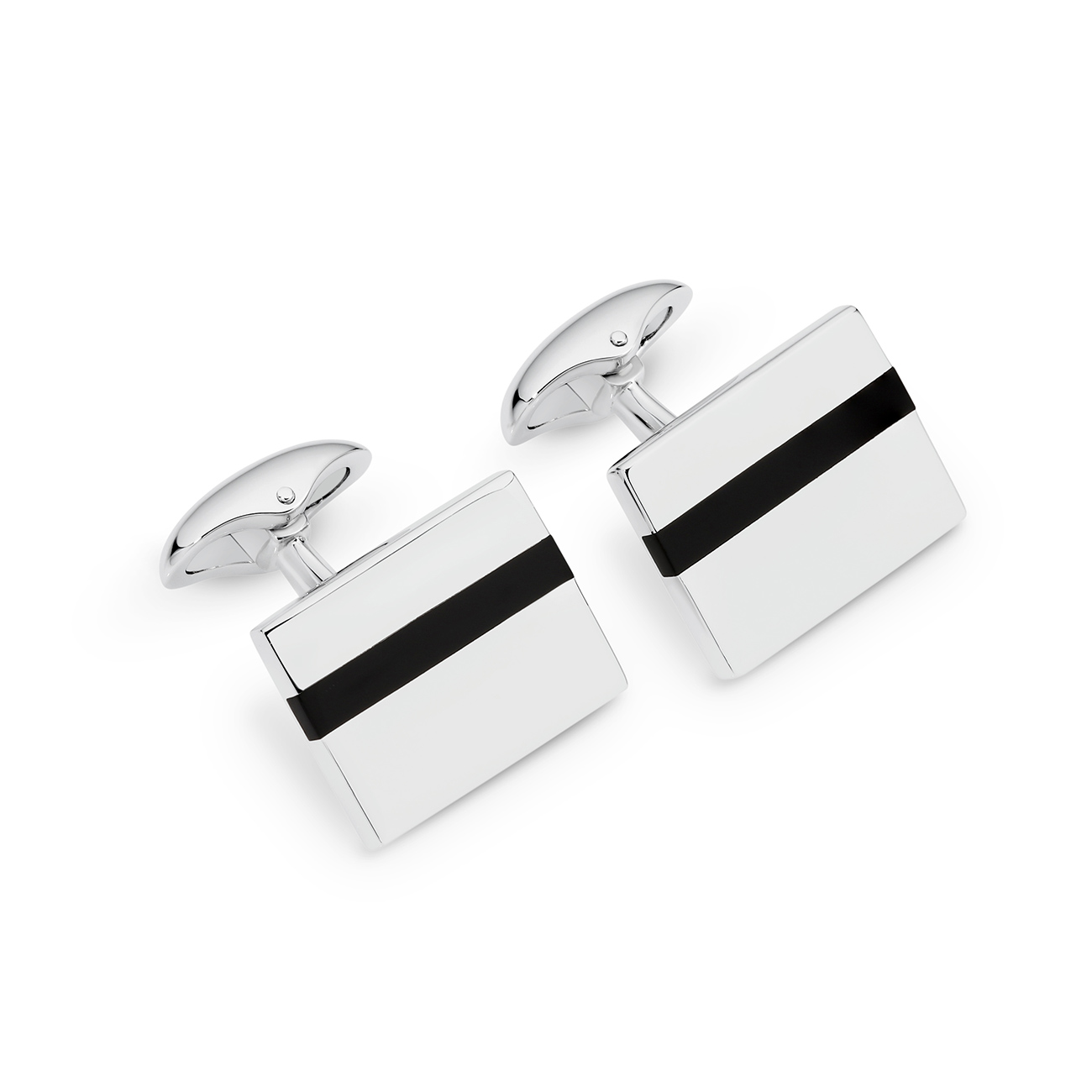 Sterling Silver Black Agate Cufflinks