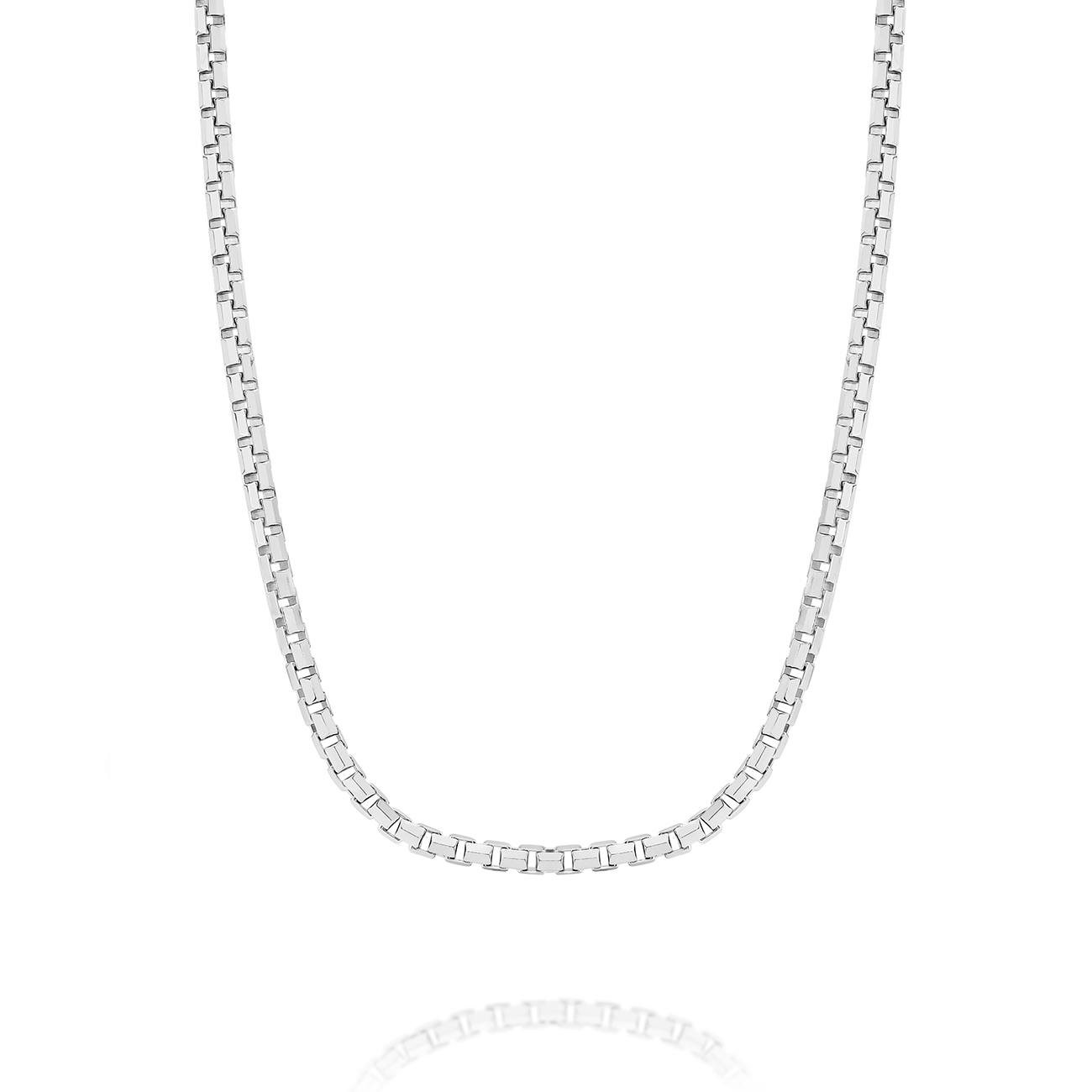 Sterling Silver Box Link Necklace