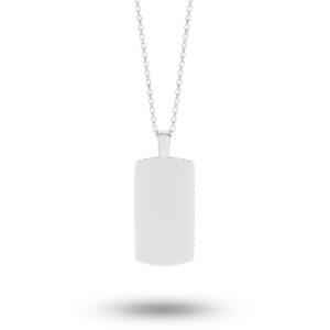 Sterling Silver Chevron Edge Tag Necklace