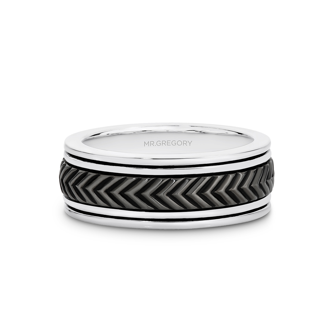 Sterling Silver & Black Rhodium Arrow Ring