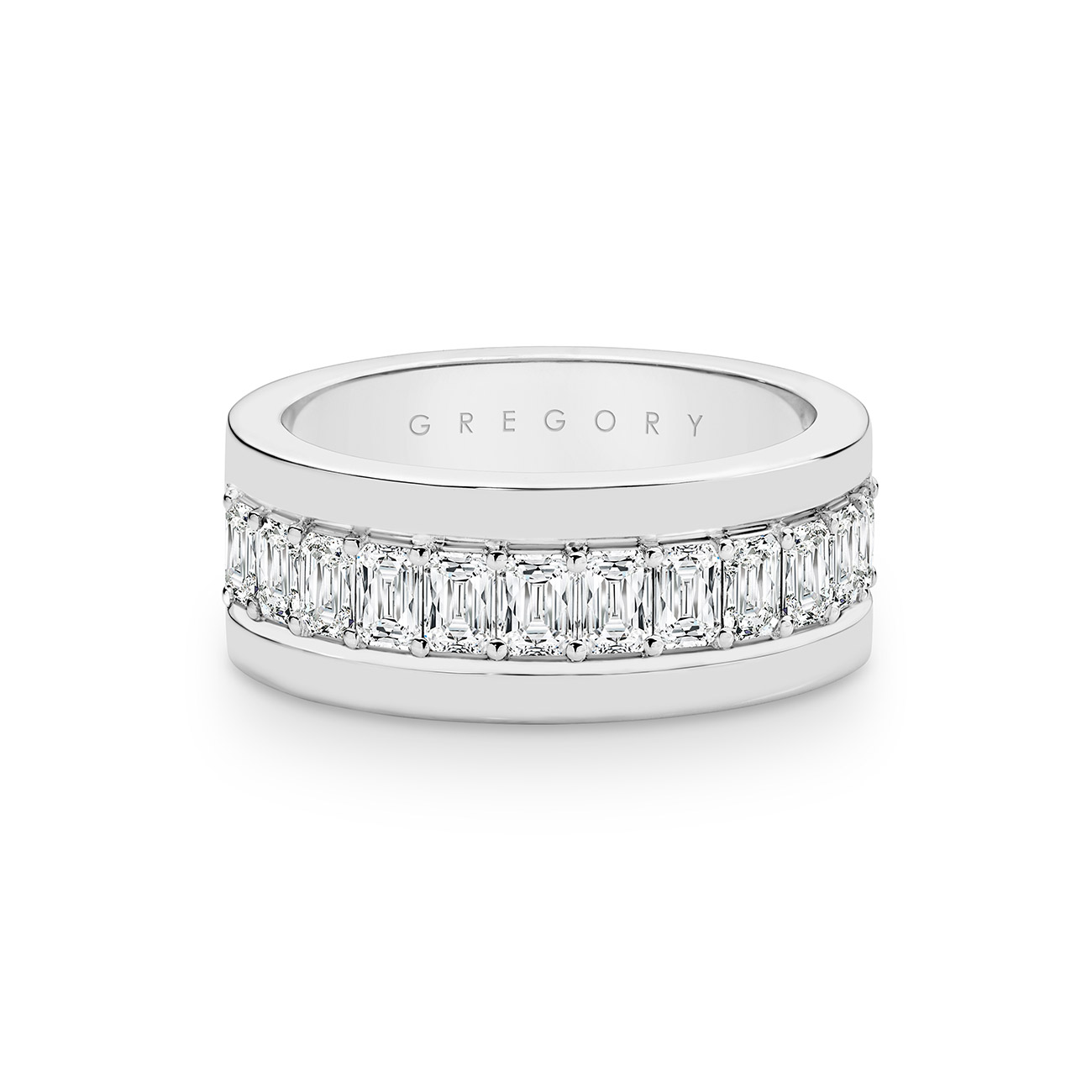 18K White Gold Tycoon 8 Men&#8217;s Diamond Band