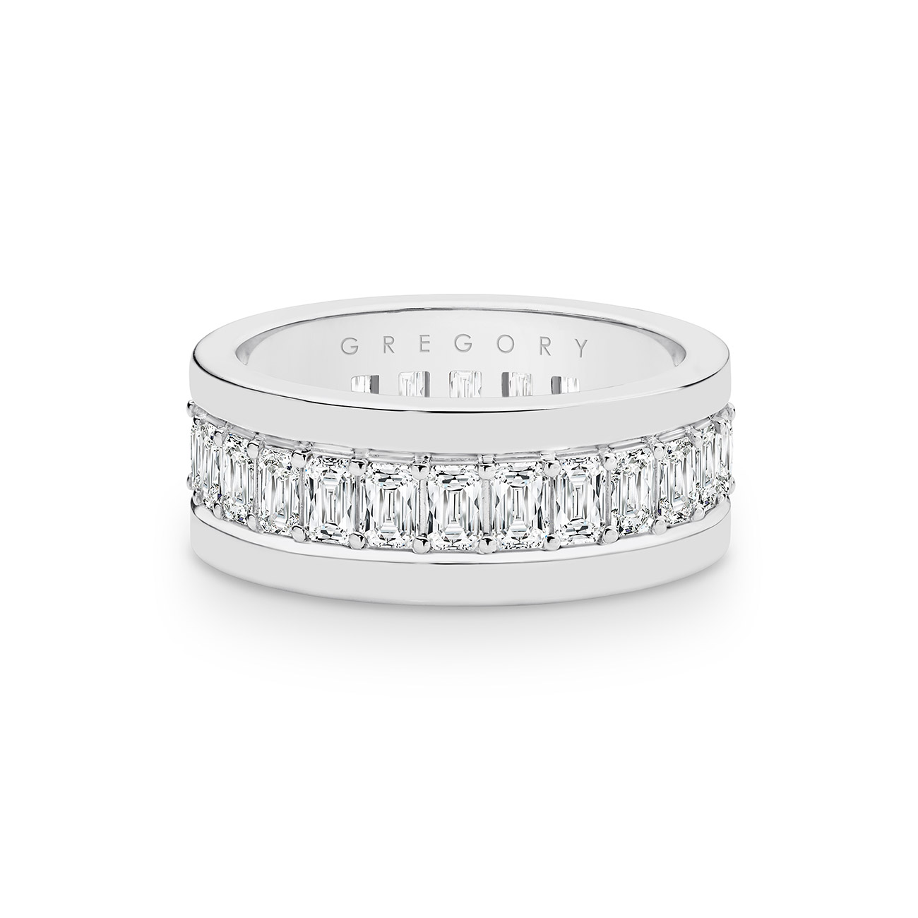 18K White Gold Tycoon 8 Men&#8217;s Diamond Eternity Band