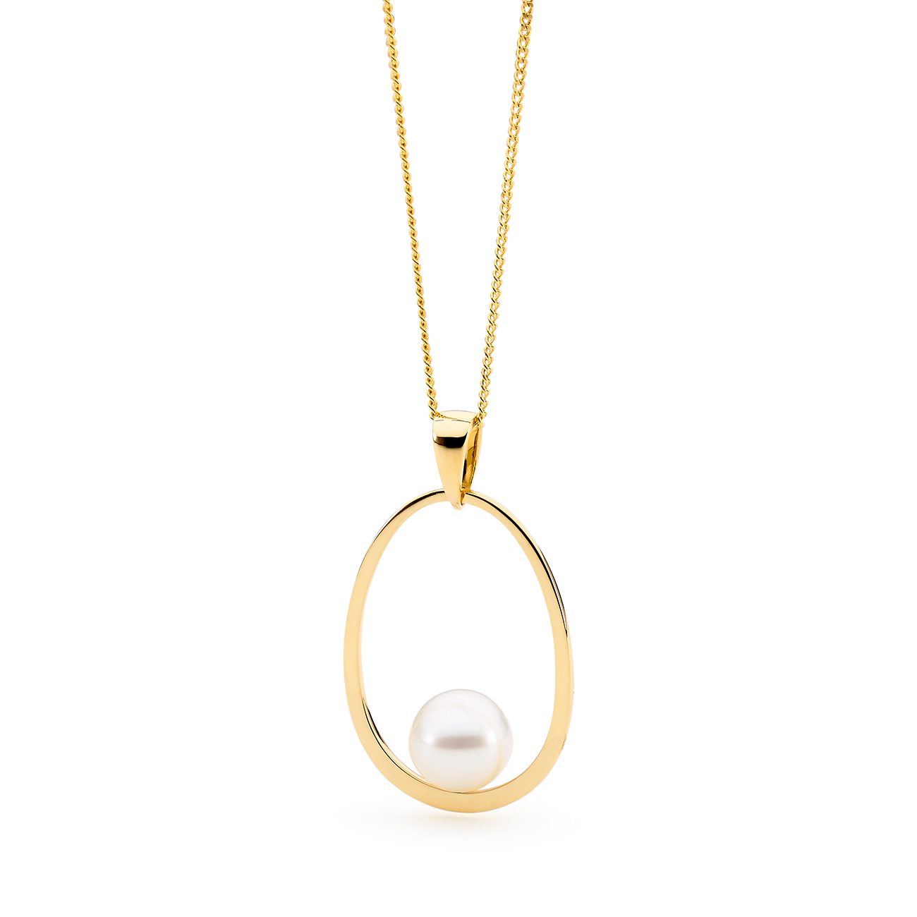 Allure South Sea Pearl Looped Oval Pendant