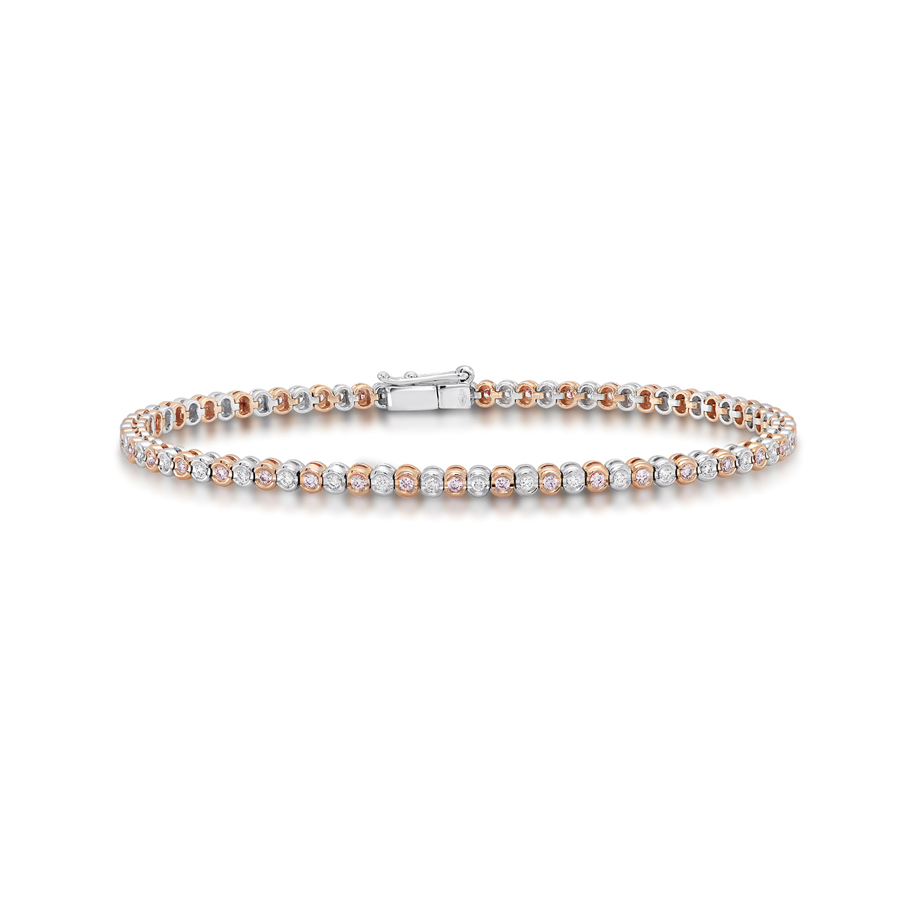 Pink &#038; White Diamond Calla Tennis Bracelet