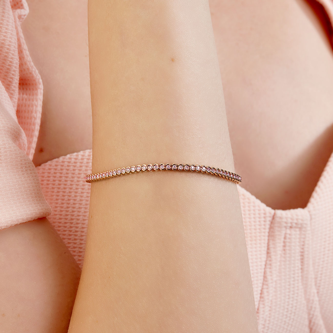 Pink Diamond Calla Tennis Bracelet