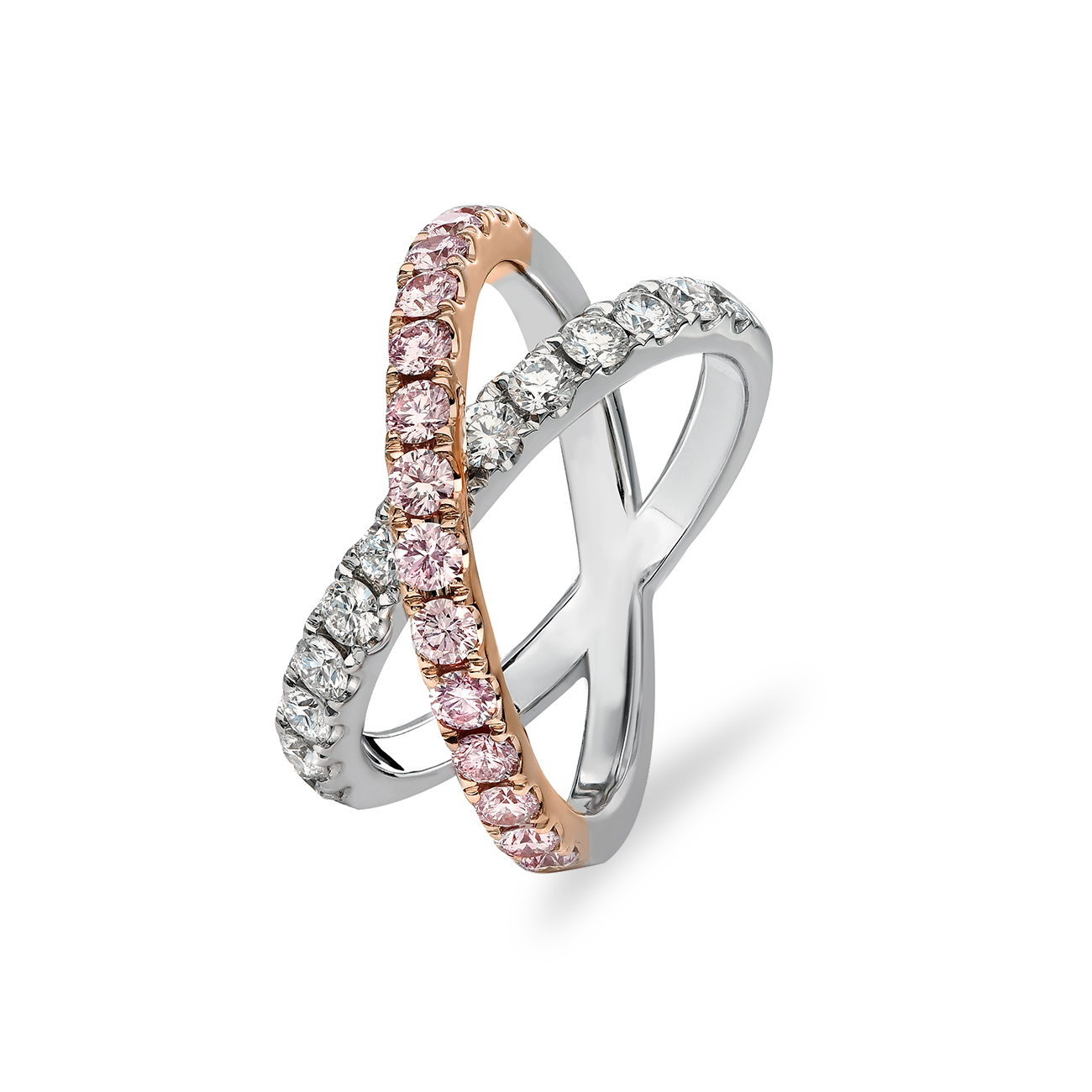 Pink &#038; White Diamond Kira Ring