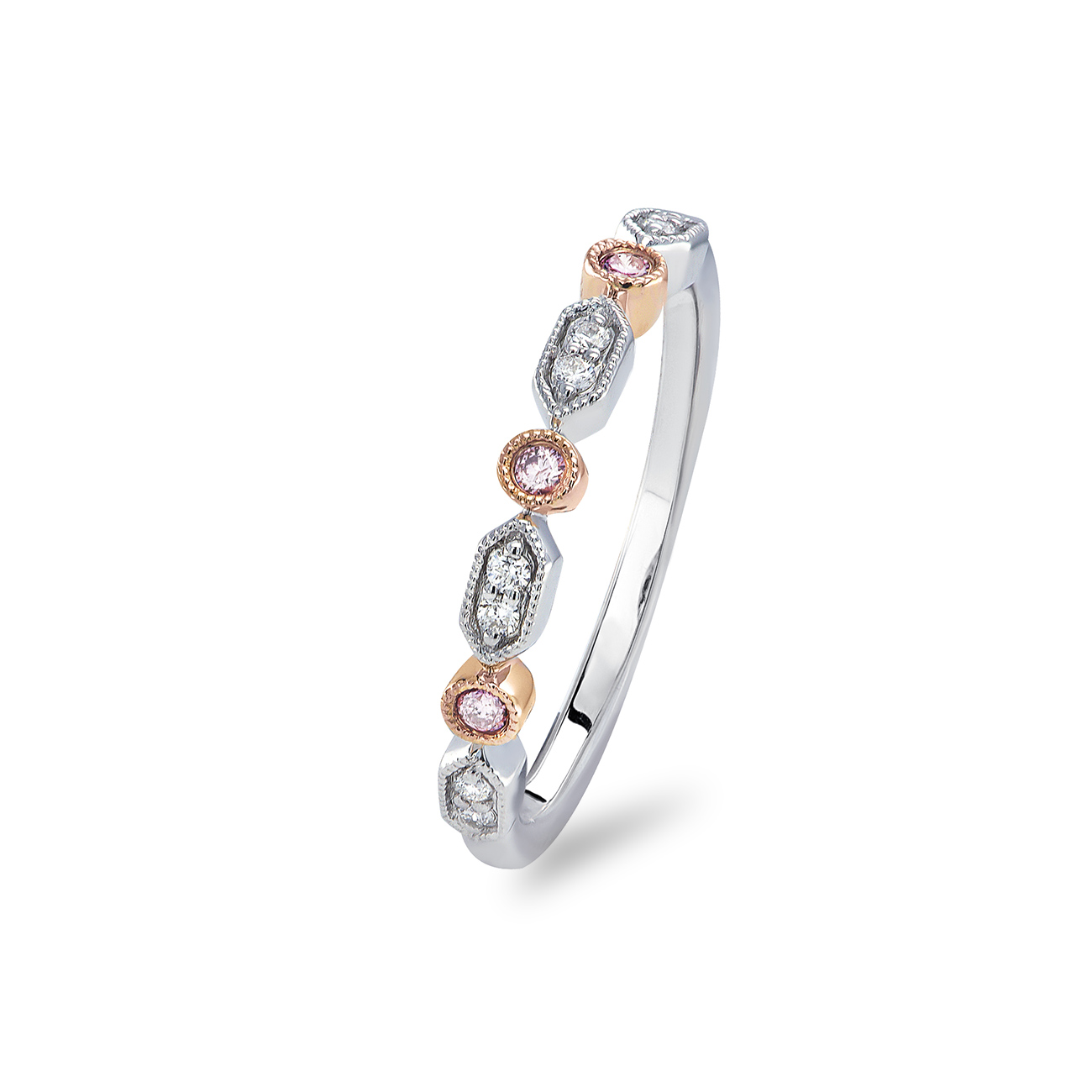 Pink &#038; White Diamond Babette Ring