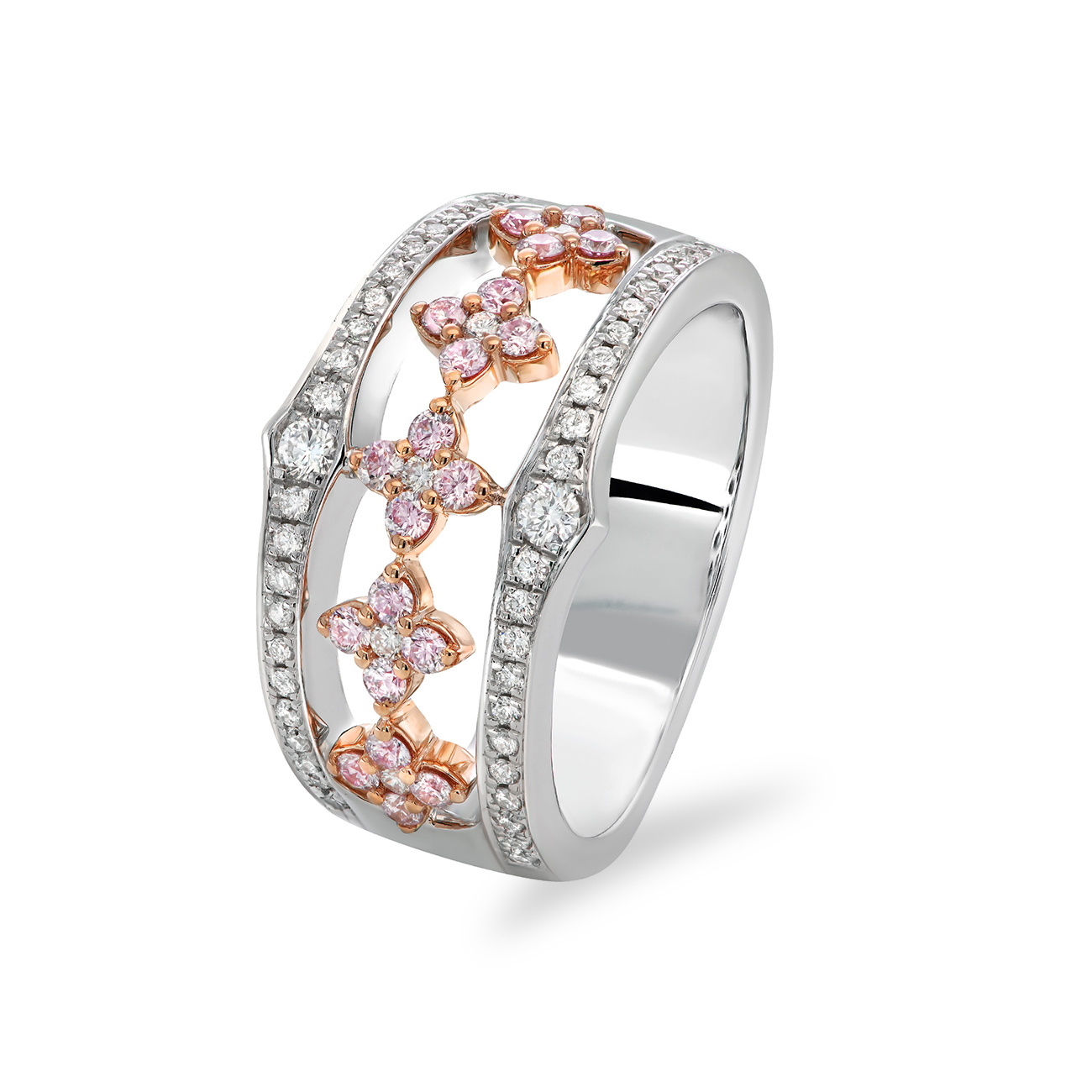 Kimberley White &#038; Argyle Pink Diamond Cresta Dei Fiori Ring