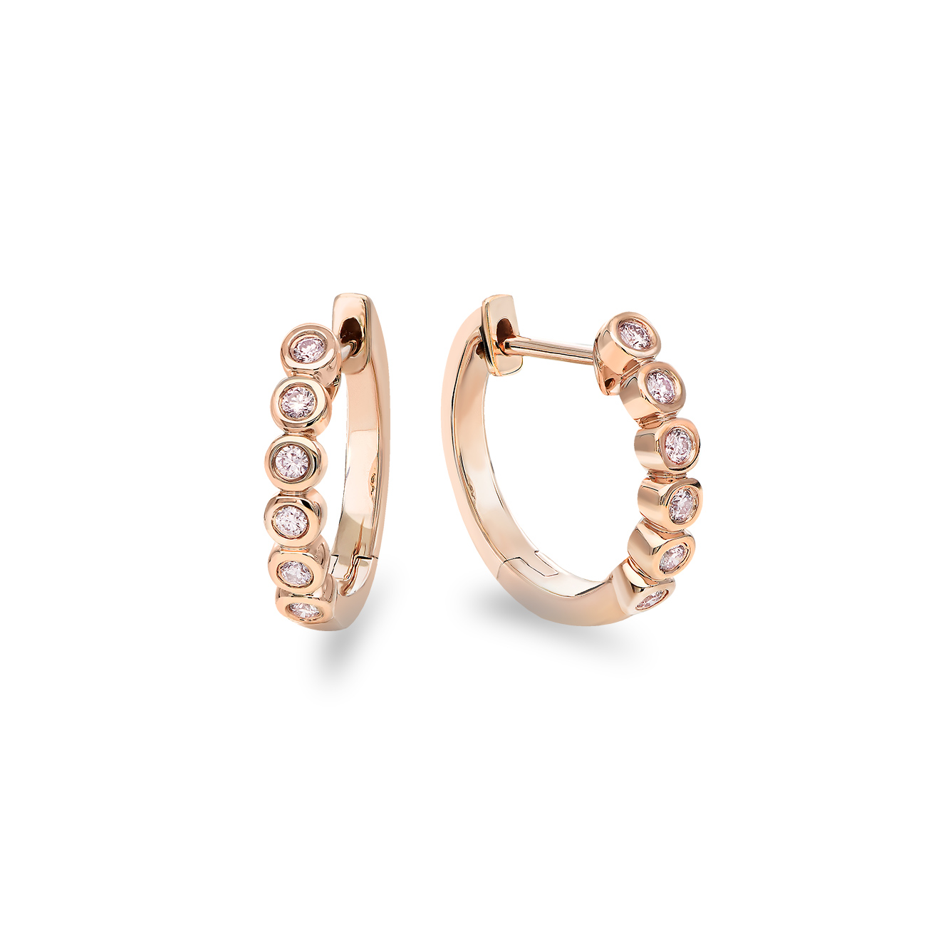 Kimberley White &#038; Argyle Pink Diamond Birgitte Hoop Earrings