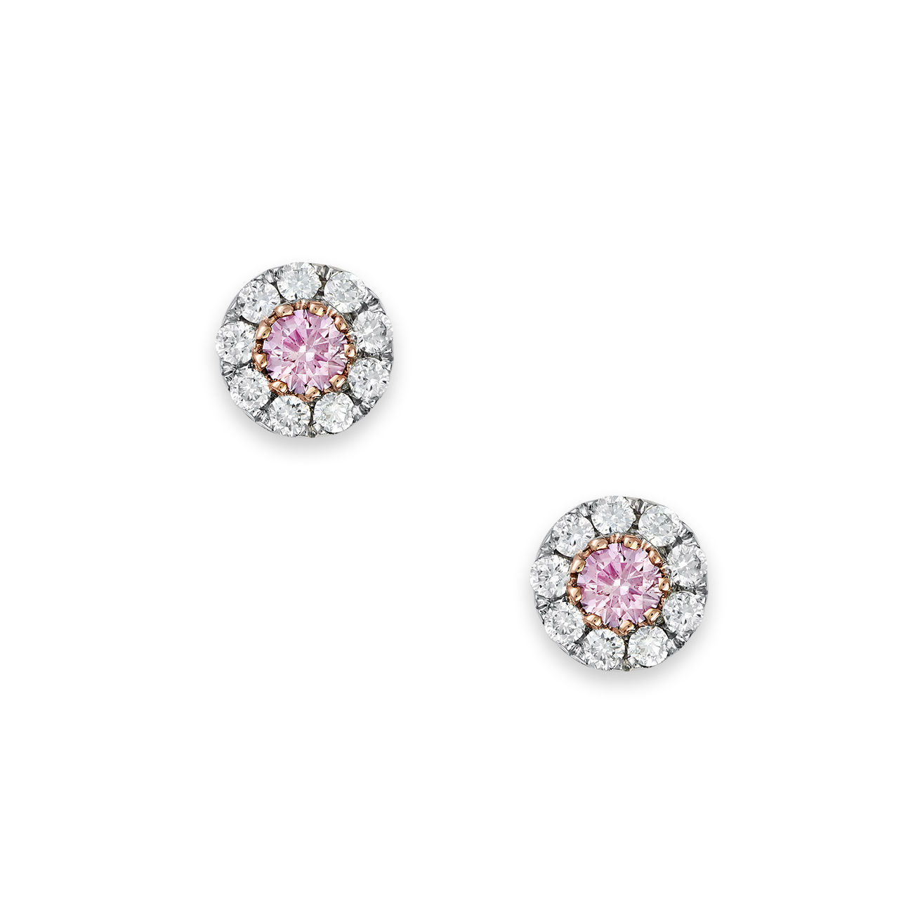 Pink &#038; White Diamond Angellier Earrings
