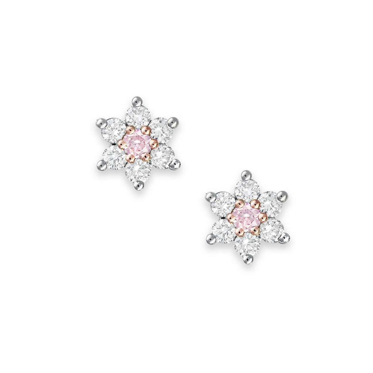 Kimberley White &#038; Argyle Pink Stella Stud Earrings