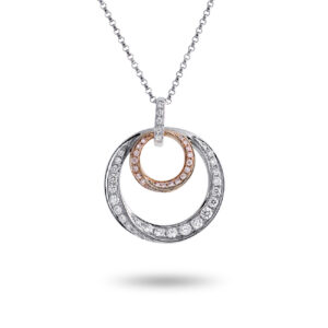 Pink & White Diamond Round Talia Pendant Necklace PKP-RDCMB0209