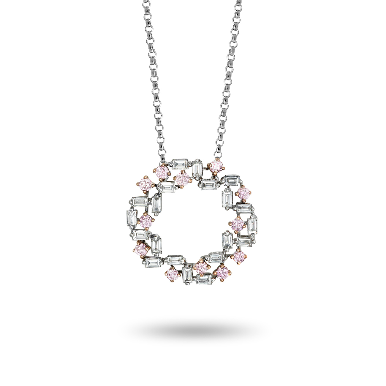 White &#038; Argyle Pink Diamond Skylar Pendant Necklace