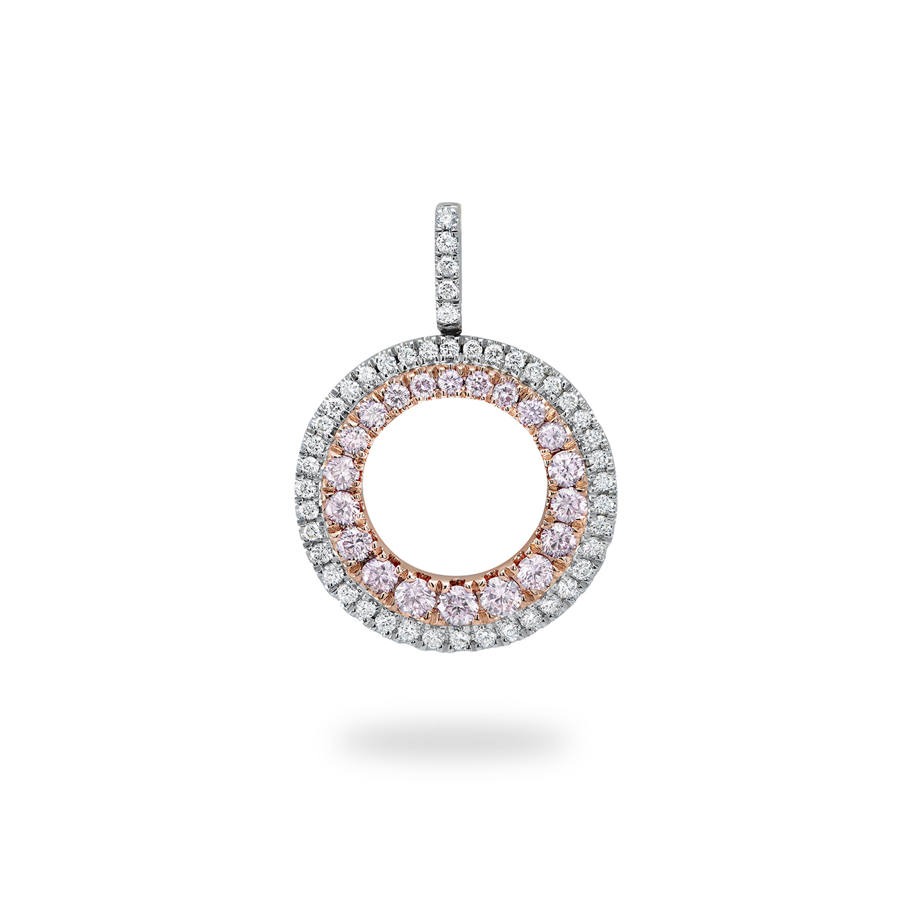 White &#038; Argyle Pink Diamond Skylar Pendant in 18K Rose &#038; White Gold
