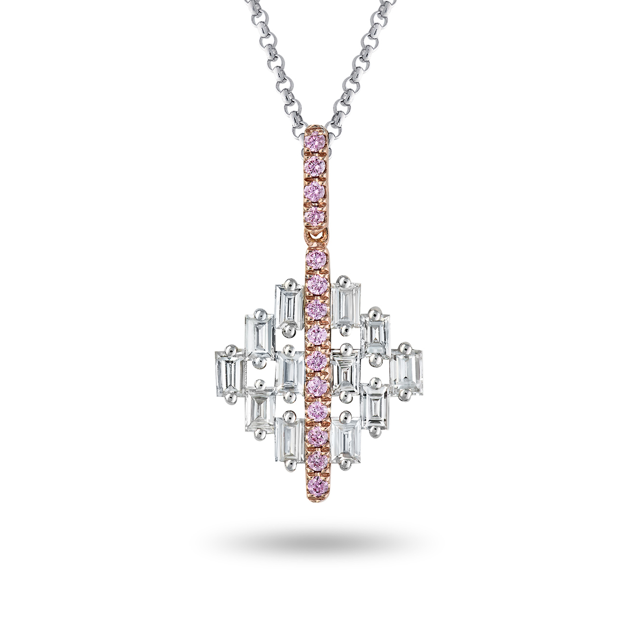 Kimberley White & Argyle Pink Diamond Elena Pendant In 18K White & Rose Gold