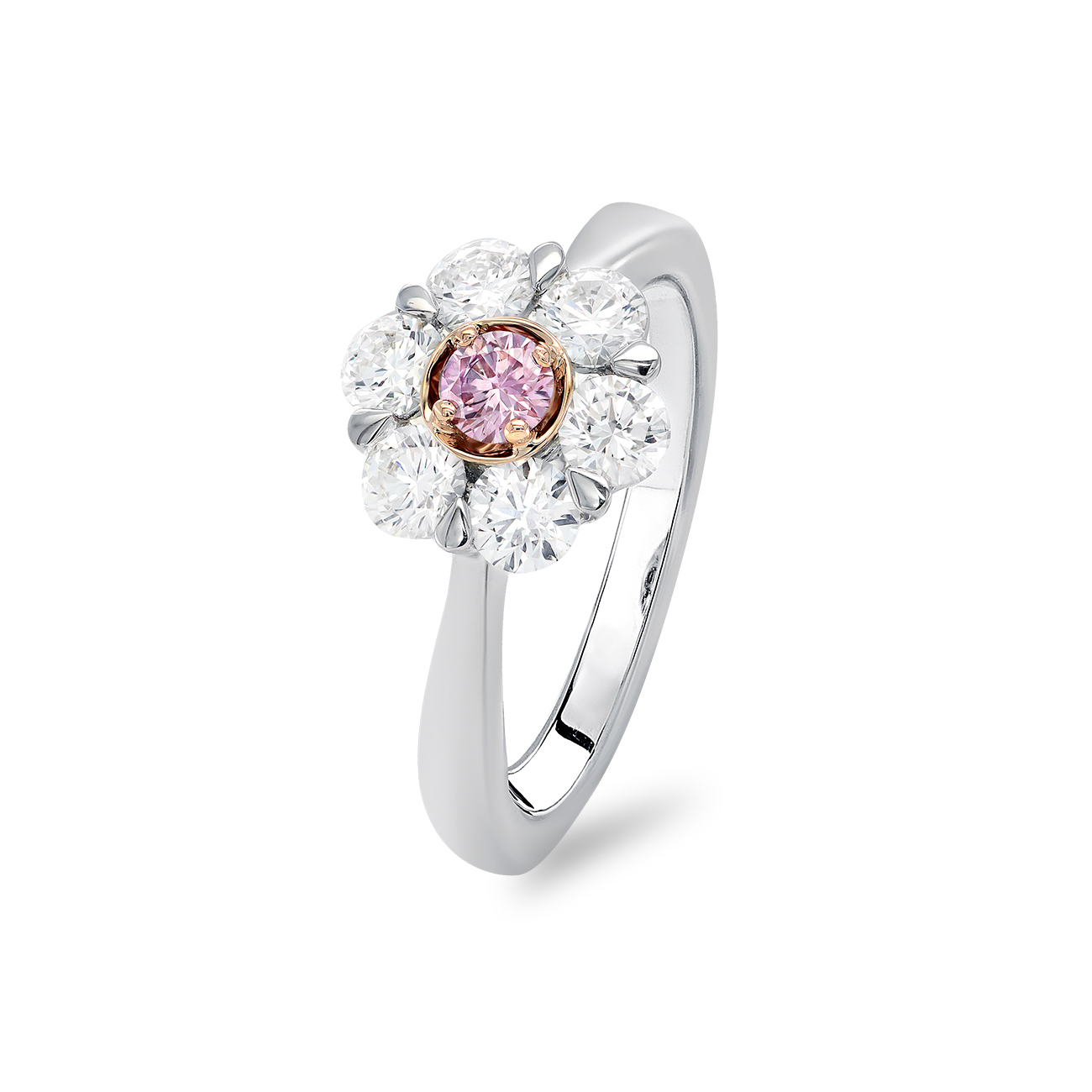 Kimberley White &#038; Argyle Pink Diamond Peony Grand Ring