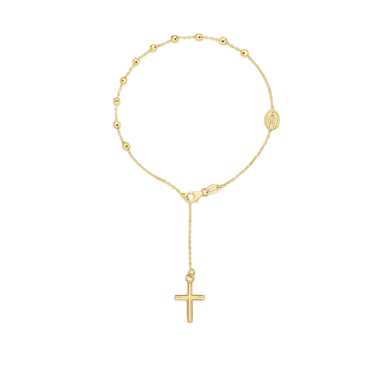 18K Yellow Gold Rosary Bead Bracelet