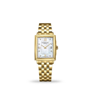 Raymond Weil Toccata gold mother-of-pearl ladies quartz watch on bracelet — model 5925-P-00995