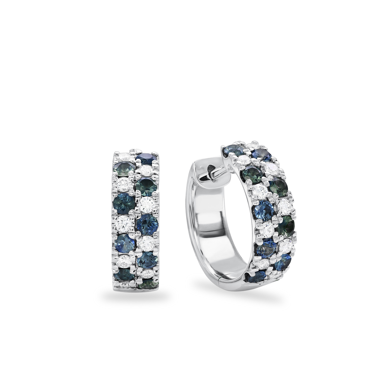 Teal Australian Sapphire & Diamond Vivienne Earrings