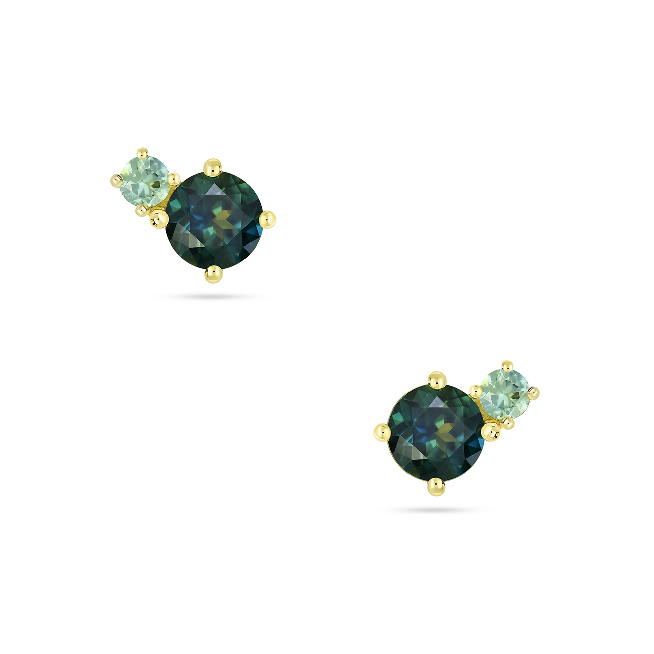 Teal Australian Sapphire Toi Et Moi Earrings