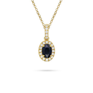 Blue Australian Sapphire & Diamond Clarissa Necklace