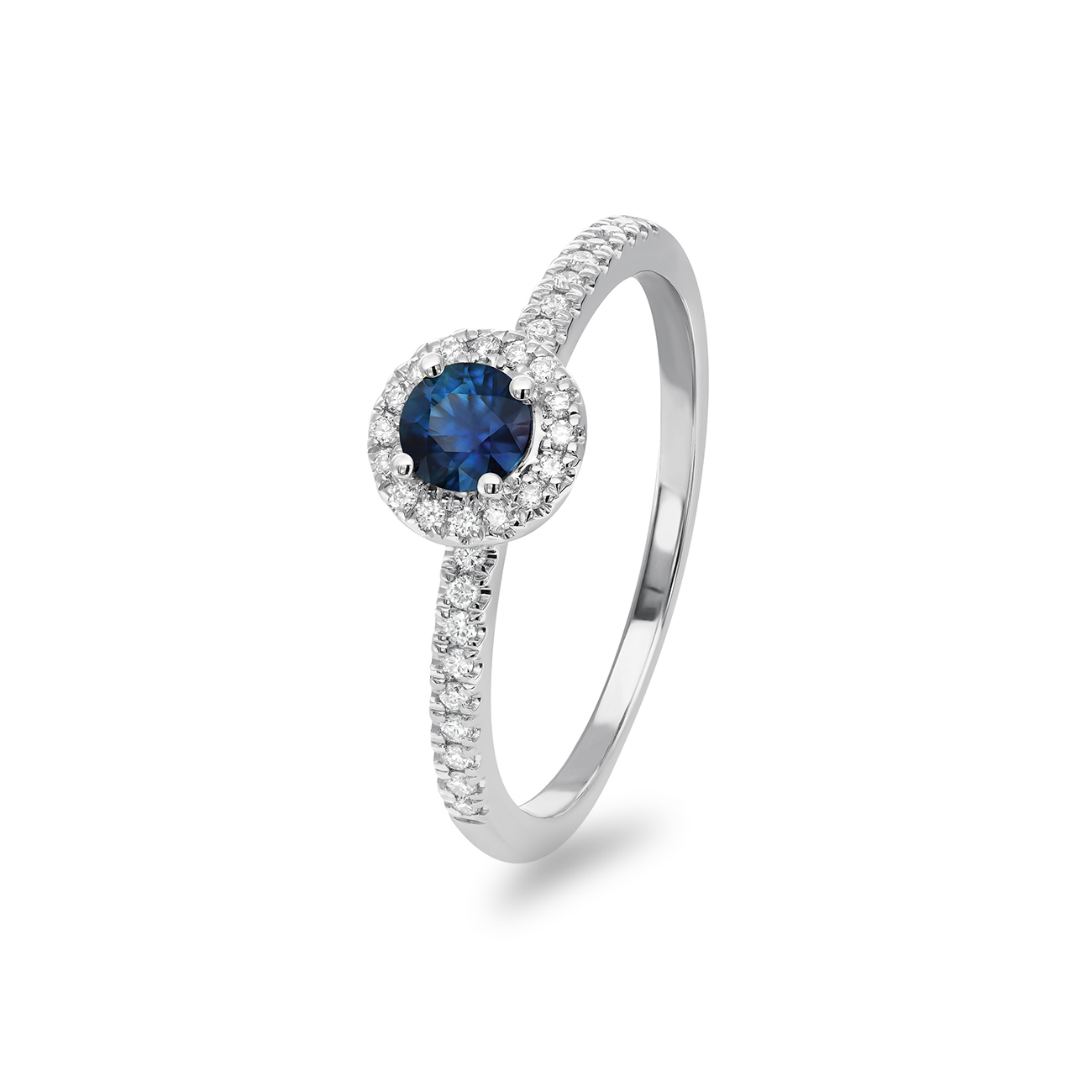Blue Australian Sapphire & Diamond Clarissa Ring