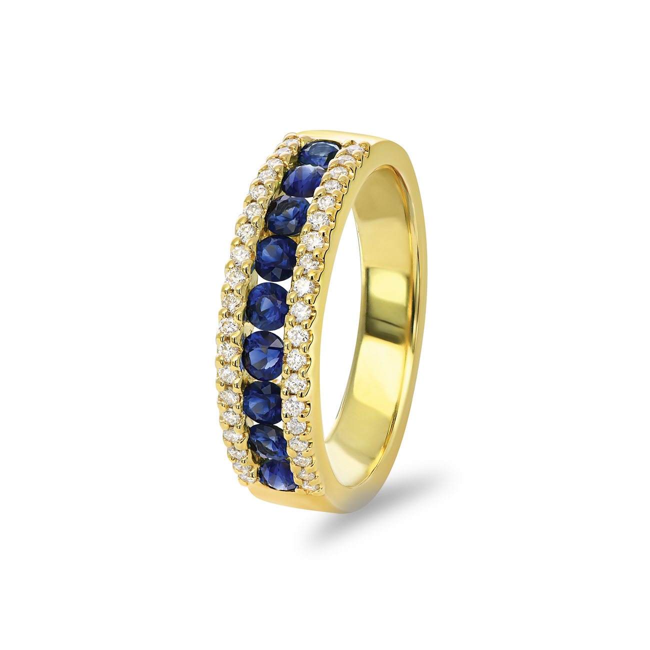 Blue Australian Sapphire & Diamond Mazarine Ring