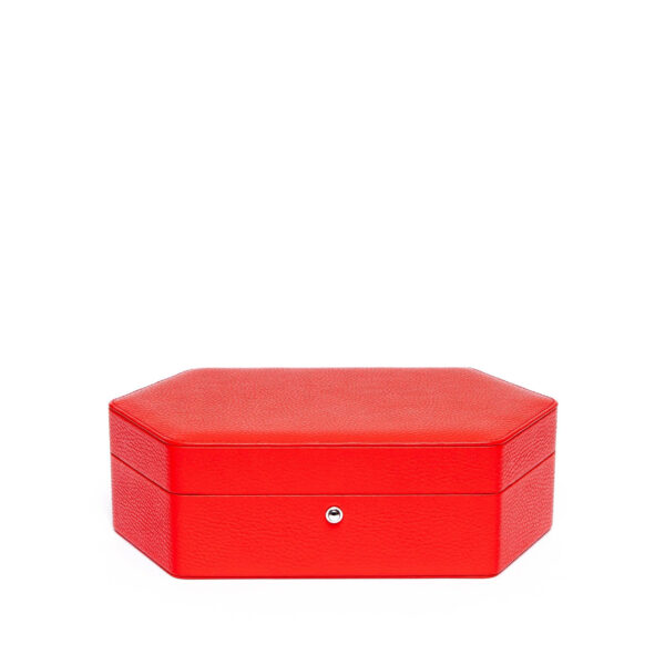 Rapport Portobello Triple Watch Box In Red Leather