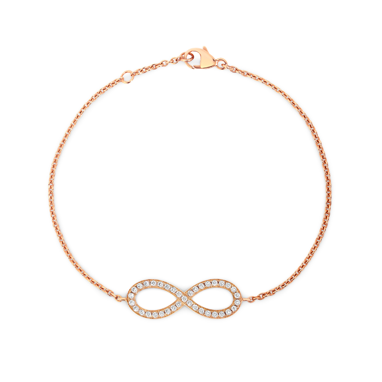 Diamond Infinity Bracelet in 18K Rose Gold 0.28ct TW