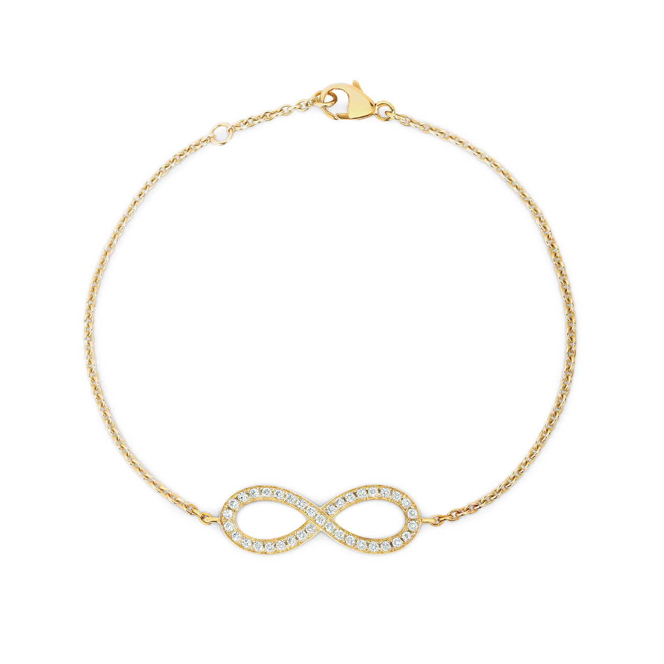 Diamond Infinity Bracelet in Yellow Gold