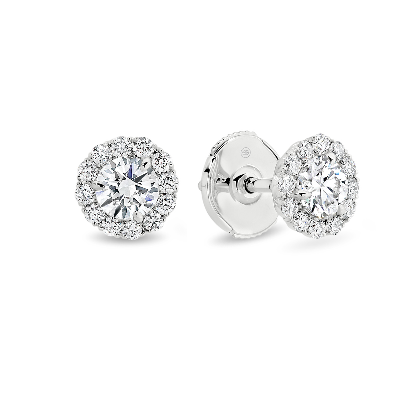 Classic Halo Diamond Stud Earrings