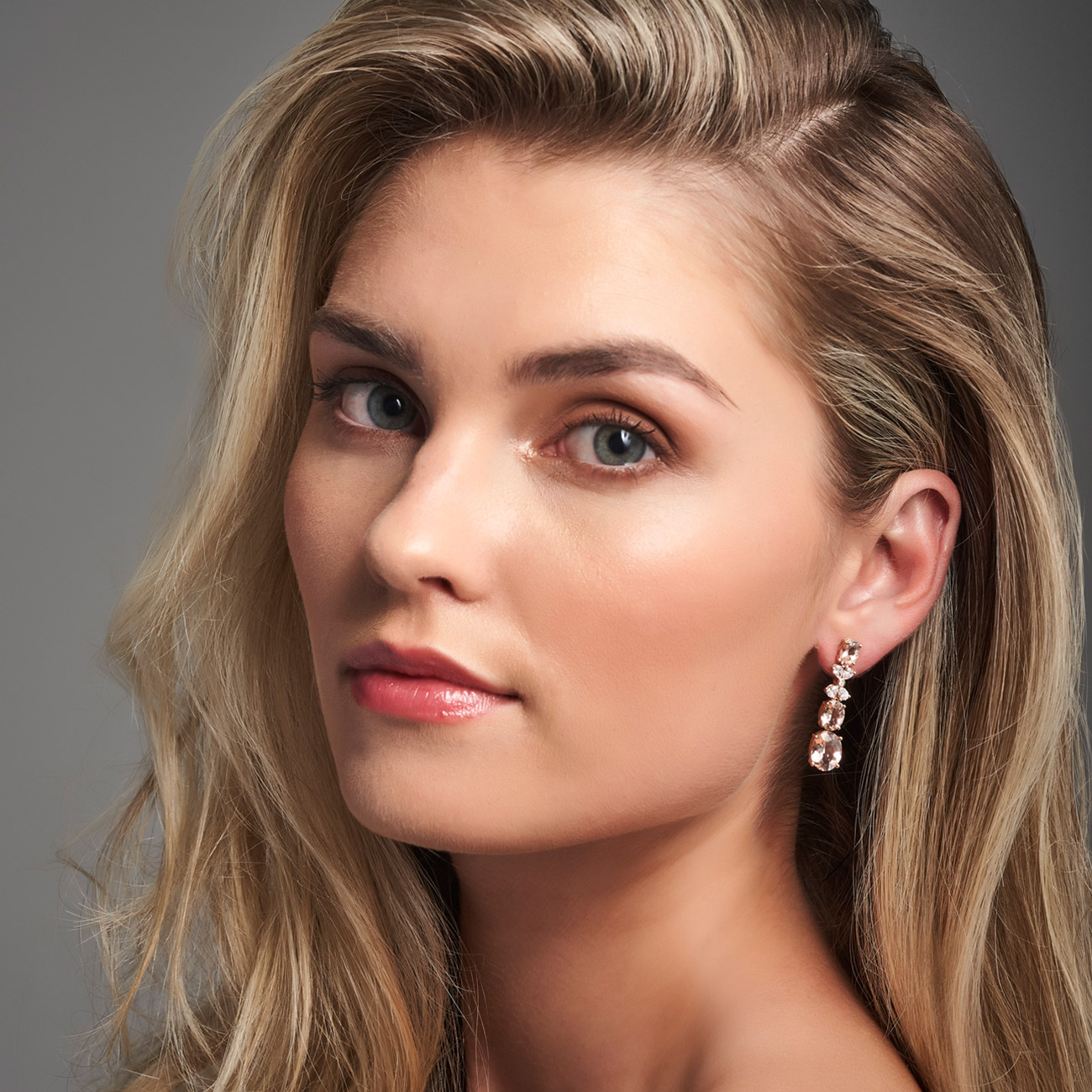 Morganite &#038; Diamond Cocktail Drop Earrings