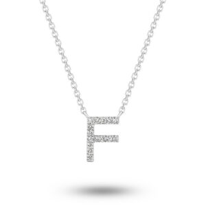 18K Diamond Set Initial F Necklace