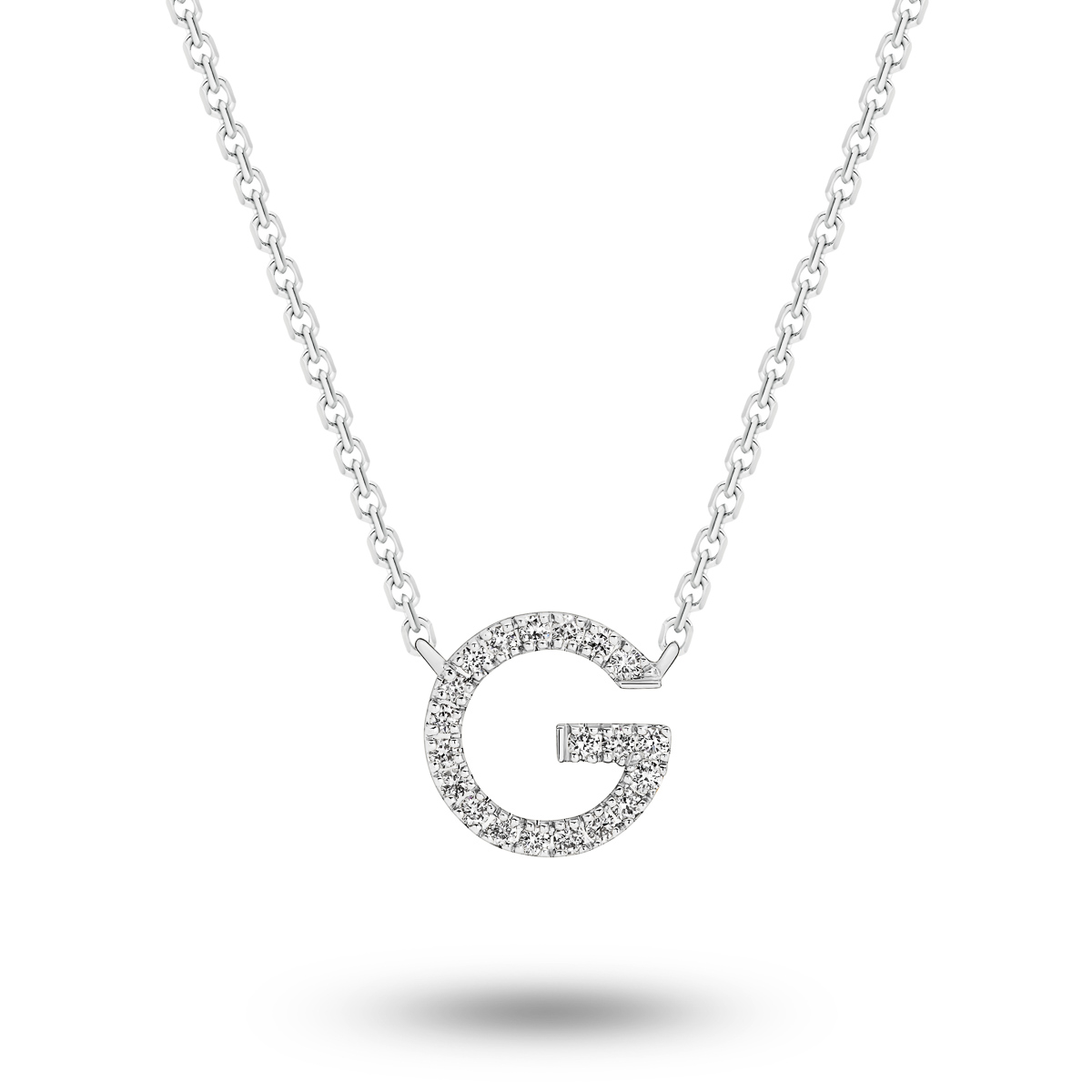 18K Diamond Set Initial G Necklace