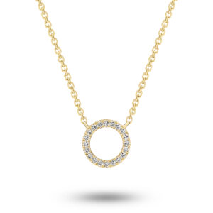 18K Diamond Set Initial O Necklace