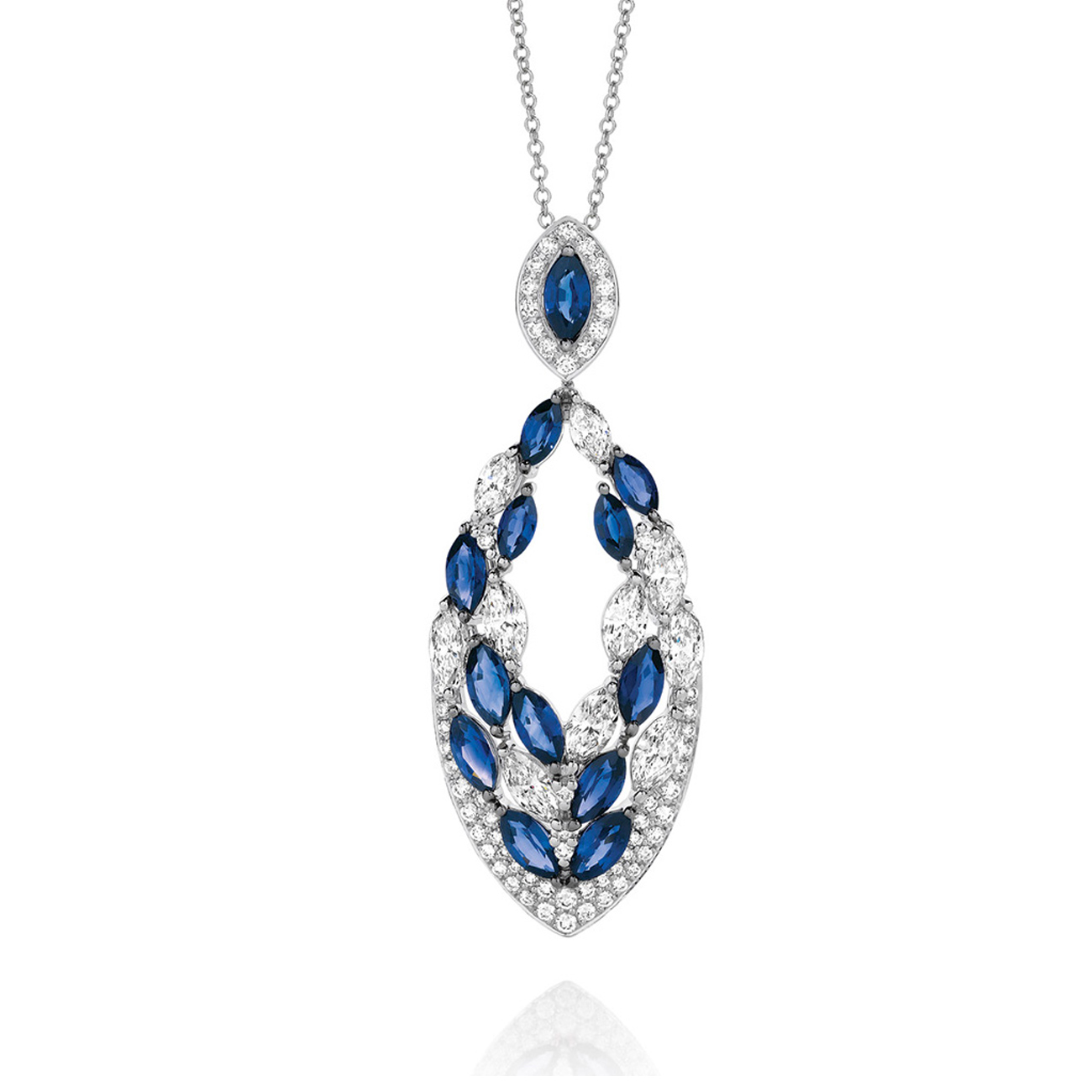 Blue Sapphire and Diamond Pendant