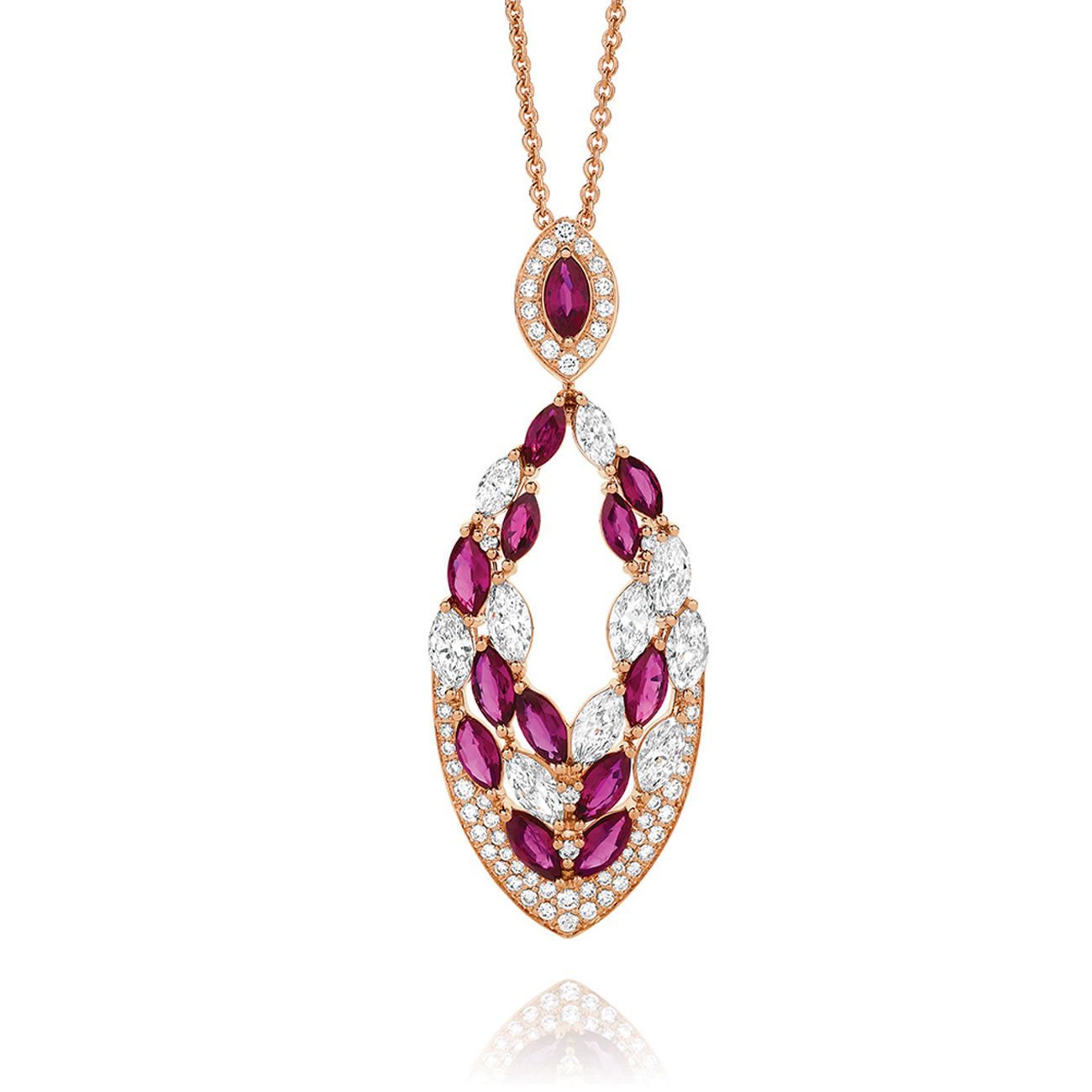 Ruby and Diamond Cocktail Pendant