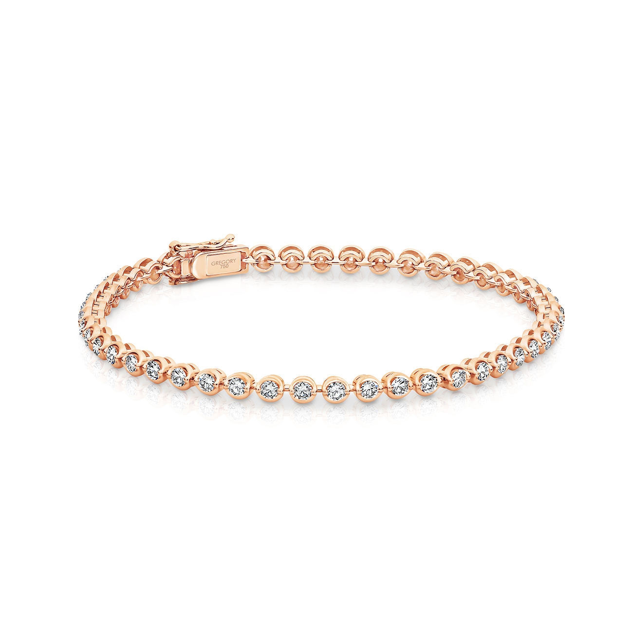 Classic Diamond Bracelet In 18K Rose Gold 2.00ct TW