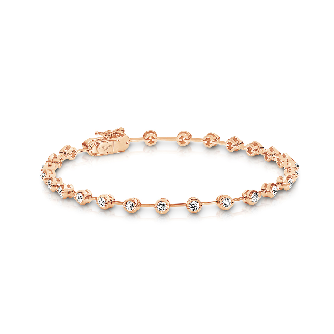 Classic Diamond Bar Bracelet In 18K Rose Gold 1.00ct TW